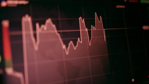 Chart with a Chart Showing a Bearish Point a Trend Down Prices in the Stock Market or Stock Trading
