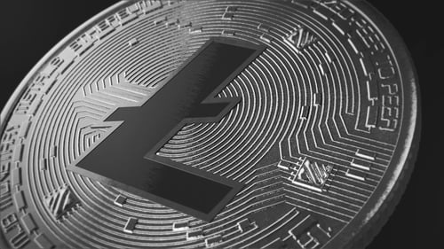 Litecoin Coin Animated Close View