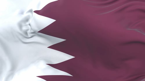 Qatar Flag Waving Seamless Loop Background