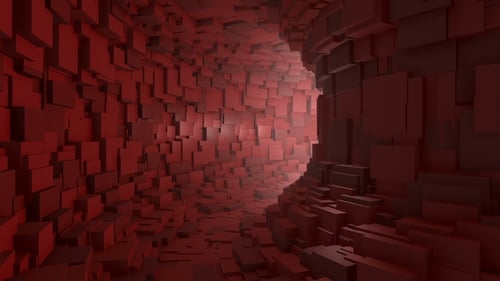 Fly Through an Endless Red Tunnel