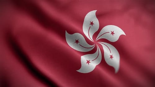 Seamless Loop of Waving Hong Kong Flag
