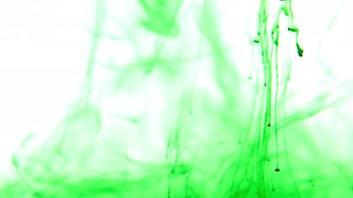 Green ink in water, abstraction overlay