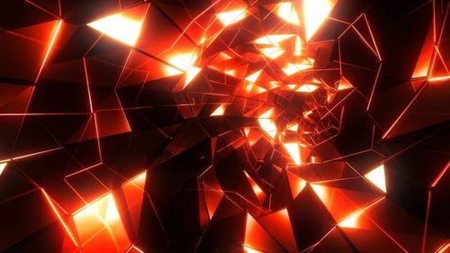 Red Abstract Tunnel