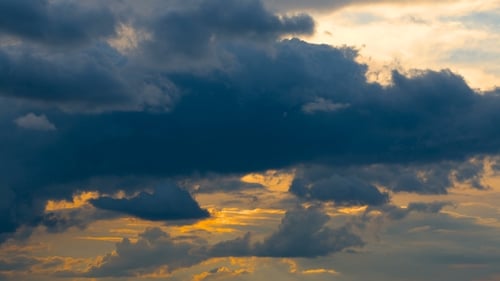 Dramatic Storm Clouds at Sunset Time Lapse
