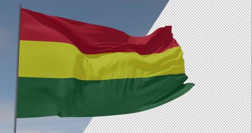Bolivia National Flag Waving Loop with Alpha Channel