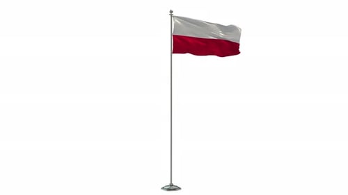 Realistic Poland National Flag Waving Animation