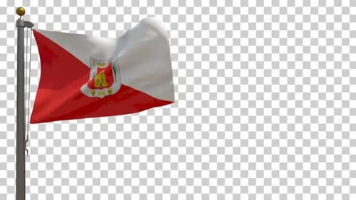 Santander City Flag Waving Loop with Alpha Channel