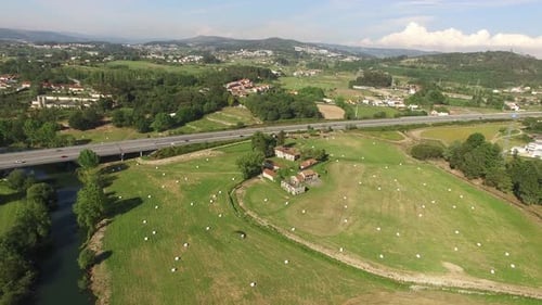 Paraglider Above Abandoned Farmland