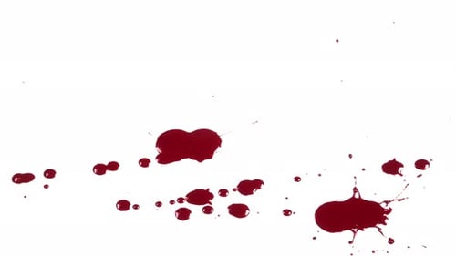 Dramatic Splatters of Red Blood or Paint