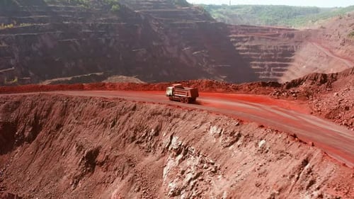 Industrial Mine Truck Quarry Work Rock Geology Machine