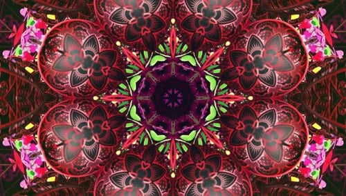 Abstract Kaleidoscope Mandala Floral Pattern Background Loop