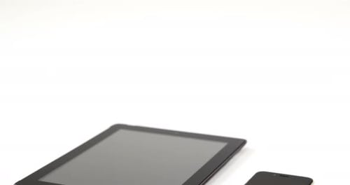 Tablet and Smartphone Devices on Clean White Background