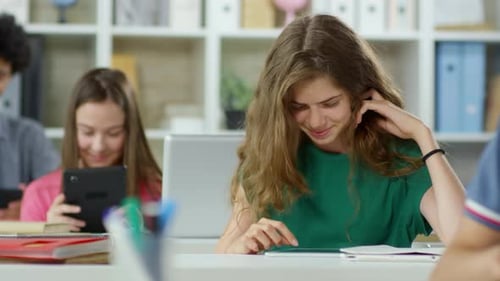 Group of Teenagers in Modern School