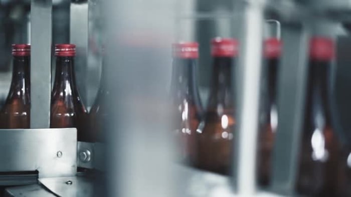 Tea packaging process. The process of packing tea in a production ...