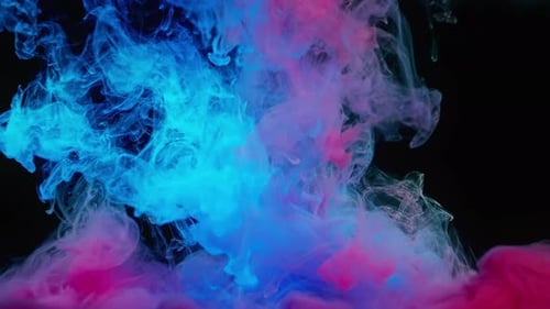 Abstract Swirls of Blue and Pink Colors