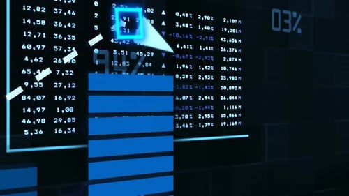 Futuristic Corporate Data Analysis Graph with Global Technology Background