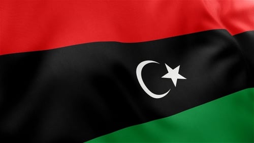 Waving Libyan Flag Realistic Fabric Texture