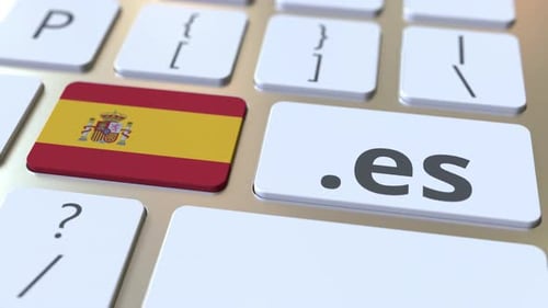 Spanish Domain .Es and Flag of Spain on the Buttons