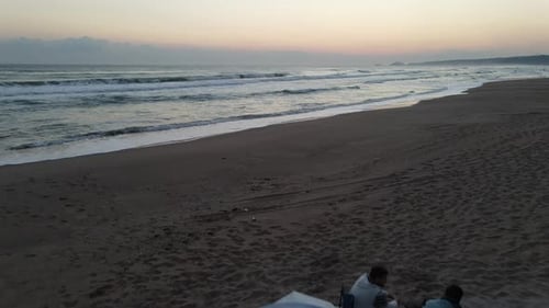 Camping Sea Sunrise Aerial Drone