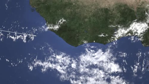 Commercial Airplane Flying To Abidjan Ivory Coast