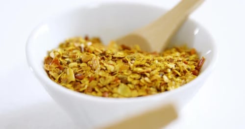 Dried Spices and Peppers in Bowls
