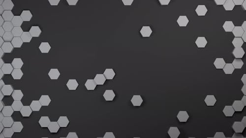 Animated Hexagon Grid Revealing Background Transition