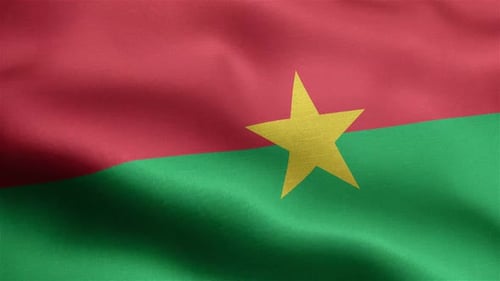 Realistic Waving Flag of Burkina Faso Animation