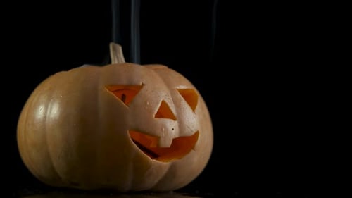 Spooky pumpkin in the night.