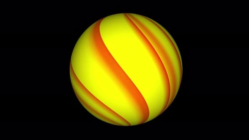 Abstract Geometric Rotating Sphere with Striped Pattern