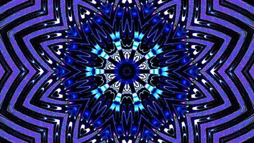 Vibrant Glowing Kaleidoscope Geometric Star Loop Background
