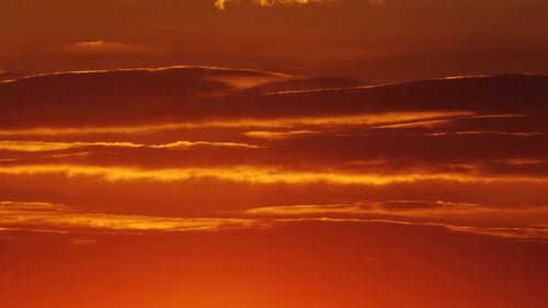 Red Orange SUNSET SKY, Orange Sunrise with Cloud, Orange Cloudscape Time Lapse Background.