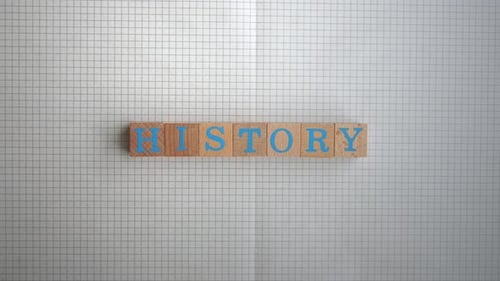 History Spelled Out in Wood Blocks Time Lapse