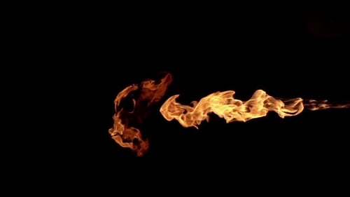 Flames Stream Horizontally Across a Black Background
