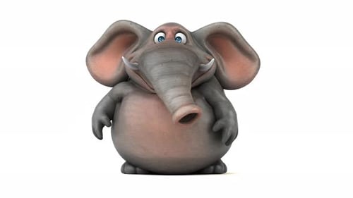 3D Animated Cartoon Elephant Giving Thumbs Up