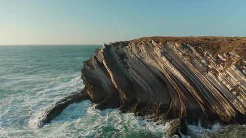 Aerial View of Beautiful Remote Island with the Horizon in the Background