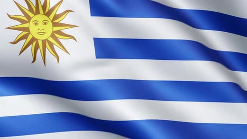 Realistic Waving Flag of Uruguay Animation