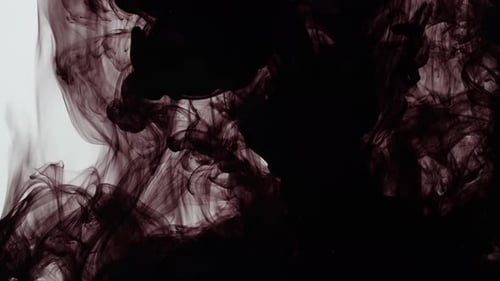 Black Ink Dissolving into Water, Abstract Motion