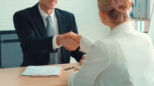 Business Handshake After Successful Office Meeting