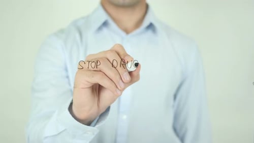 Stopp Drogen, schreibe auf dem Bildschirm