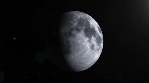 Realistic Rotating Moon Loop in Starry Space