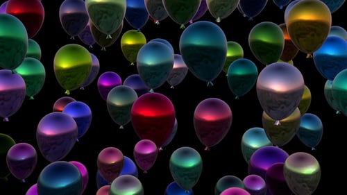 4K Rising Colorful Balloons Seamless Loop