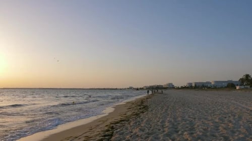 Beautiful Coastline with Sea and Blue Sky in the Morning