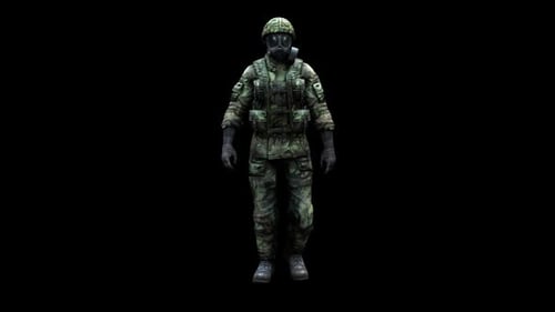 3D Military Soldier Character Walking Animation
