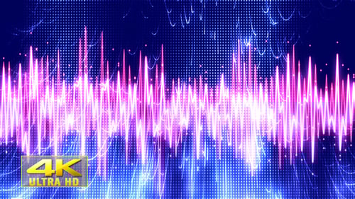 Futuristic Neon Audio Visualizer Equalizer Motion Background