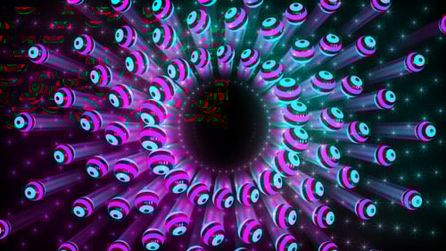 Seamless Neon Spheres Tunnel Loop Background Animation