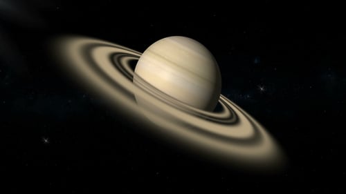 Planeta Saturno rotando