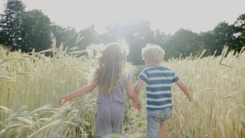 Sister and Brother in Field