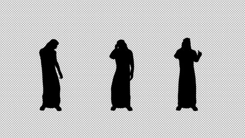 Muslim Man Silhouette on Phone Call