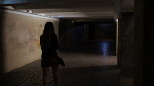 Woman Wallking Alone, Male in Hood Starts Chasing