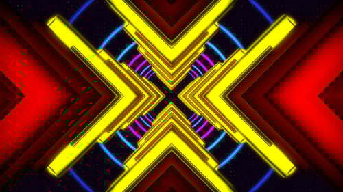 Vibrant Neon Geometric Tunnel Loop Background Animation